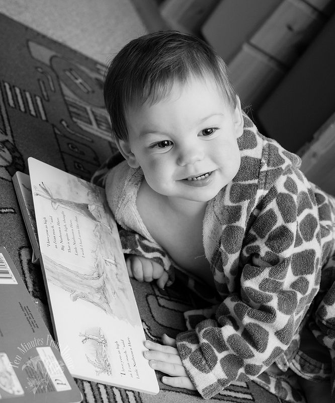 Mon. 4.Feb, My Little Nutbrown Hare ~ this little man & his love of books always makes me smile :D