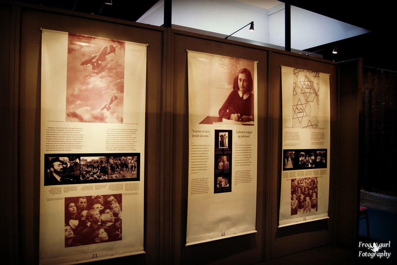 1.5, Images from a War Museum we visited. Anne Frank is in the middle.