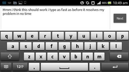 XPERIA Android QWERTY keypad mistype on key press