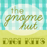 Gnome Hut Digi Kit Aqua Gingham Button