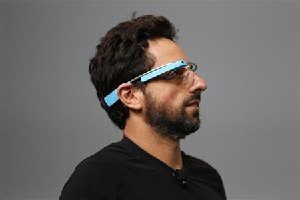 Sergey Brin, CEO and co-founder of Google, wears a Google Glass during a product demonstration during Google I/O 2012 at Moscone Center in San Francisco, California June 27, 2012.