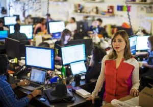 LittleBits chief executive and founder, Ayah Bdeir, poses at her company's headquarters in New York April 23, 2014.