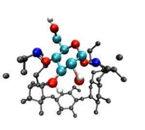 The 'mini-cellulose' molecule, called -cyclodextrin, solves one of the major roadblocks confronting high-temperature biofuels processes such as pyrolysis or gasification. (Credit: Image courtesy of University of Massachusetts at Amherst)