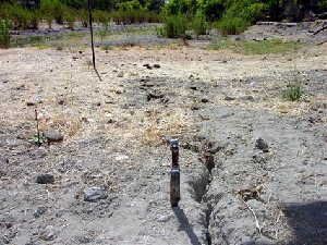 This crack in the Earth was left by the 2004 Parkfield earthquake that ruptured along the San Andreas Fault.