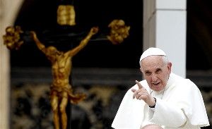 Pope Francis gestures on June 5, 2013 at the end of his weekly general audience on St Peter's square at the Vatican.
