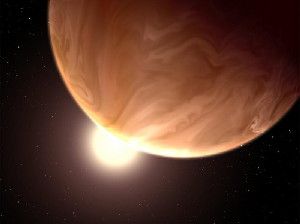 Artist's view of exoplanet GJ 1214b. (Credit: NASA, ESA, & G. Bacon/STScI, STScI-PRC14-06)
