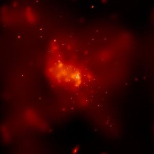 This false-color image shows the central region of our Milky Way Galaxy as seen by Chandra. The bright, point-like source at the center of the image was produced by a huge X-ray flare that occurred in the vicinity of the supermassive black hole at the center of our galaxy.