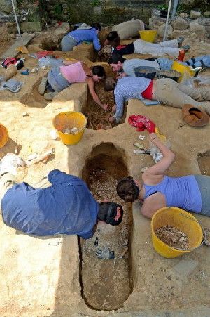 Students at a field school excavated dozens of skeletons.