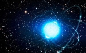 Artist's impression of the magnetar in star cluster Westerlund 1