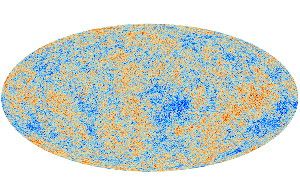 The most detailed map of radiation left over from the Big Bang, courtesy of the Planck telescope. This leftover radiation is about 3 degrees above absolute zero, with the red and blue regions representing areas of the sky that are slightly warmer and colder, respectively. These small fluctuations in the early universe developed into the stars and galaxies we see today.