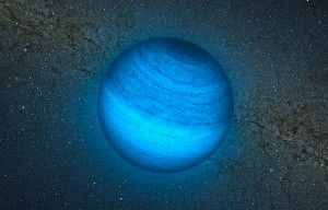 At less than 160 light-years from Earth, the free-floating planet CFBDSIR2149 (artist’s illustration shown) is the nearest planet-like object found not orbiting a star. The planet appears blue in near-infrared wavelengths.