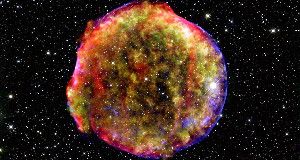 Supernova remnant SN 1572, which sits about 9,000 light-years from Earth in the constellation Cassiopeia, was first discovered by Tycho Brahe and hinted to astronomers that stars weren’t as static as originally thought.