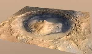 NASA’s rover Curiosity is aiming to land on August 5 in Gale Crater, an enormous impact basin with a large mountain in the middle. There, Curiosity will search for signs of life-friendly environments — past or present — and attempt to assemble an environmental history of the Red Planet.