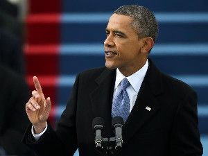 President Barack Obama speaks during the presidential inauguration at the U.S. Capitol January 21, 2013.