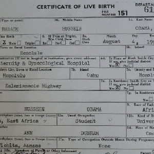 President Obama's Certificate Of Live Birth
