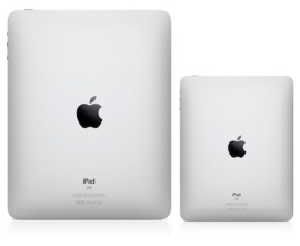 A mockup of what a smaller iPad might look like from the back.
