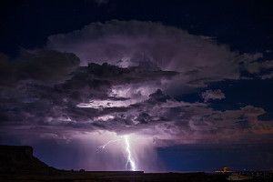 Lightning electrifies the evening sky over Utah, as an intense storm charges across southern Utah and northern Arizona. Photographer David Rankin captured this incredible scene from the southern end of Lake Powell, Utah, just after sunset on Sept. 14, 2013.
