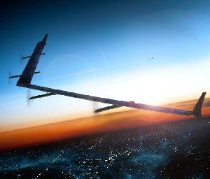 A rendering of a Facebook drone, which will weigh less than a small car and have the wingspan of a Boeing 767. Facebook hopes to use about 1,000 drones to connect people to the web.