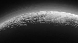 New Horizons captured a near-sunset view of Pluto's crescent with its Ralph/Multispectral Visual Imaging Camera (MVIC)