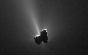 This single frame Rosetta navigation camera image of Comet 67P/Churyumov-Gerasimenko was taken on Sept. 11, 2015, from a distance of 319 kilometers (193 miles) from the comet center.