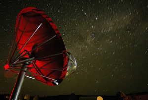 Image Caption: A single antenna of the Allen Telescope Array at night. Credit: SETI