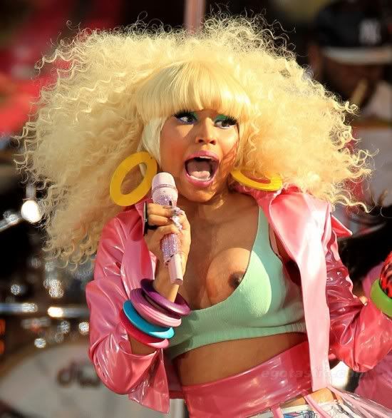 See the uncensored pic of Nicki's nip slip Here's the video footage