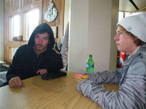 sean and larson in the lodge