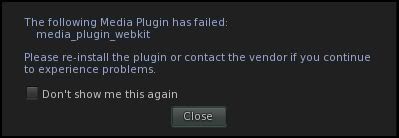 Plugin "media_plugin_webkit" has failed